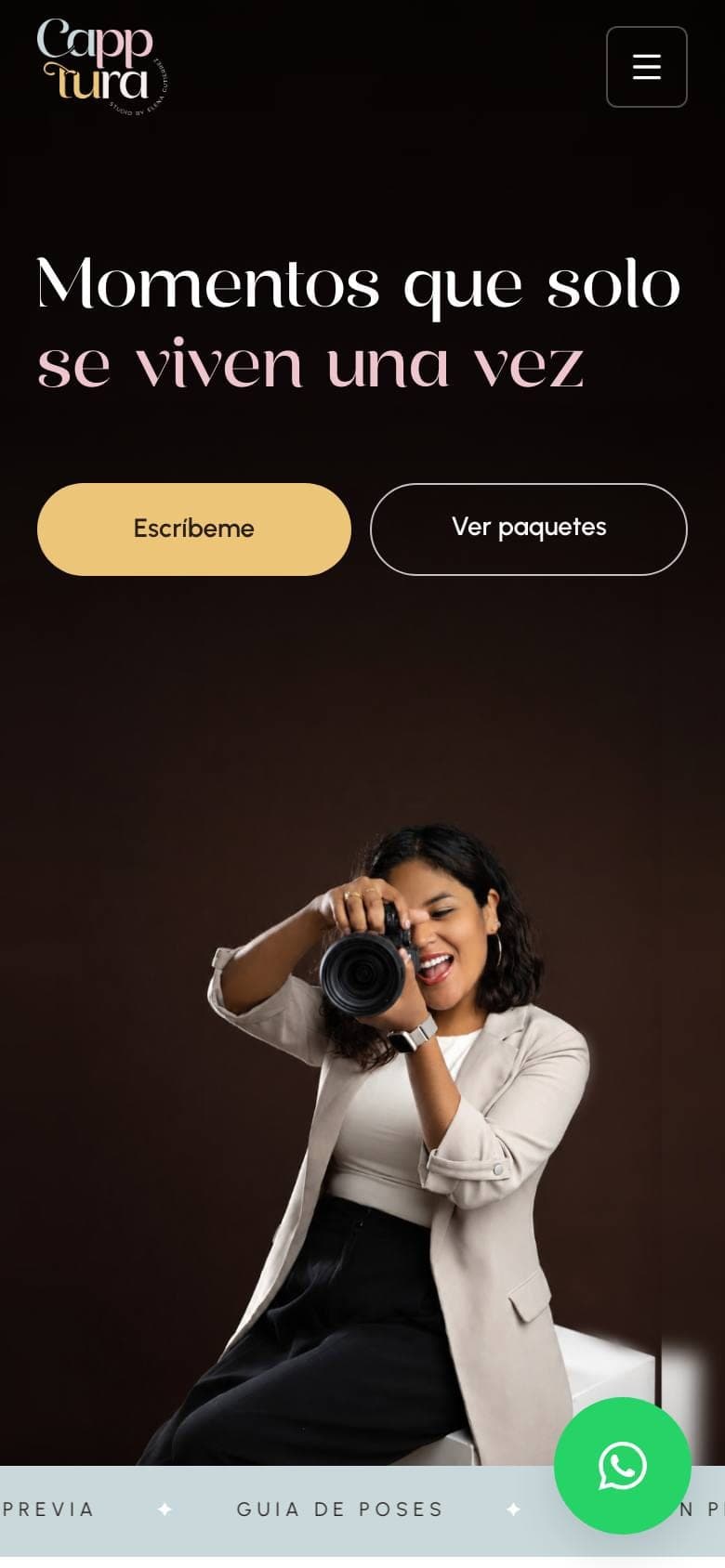 La web de Capptura en el móvil