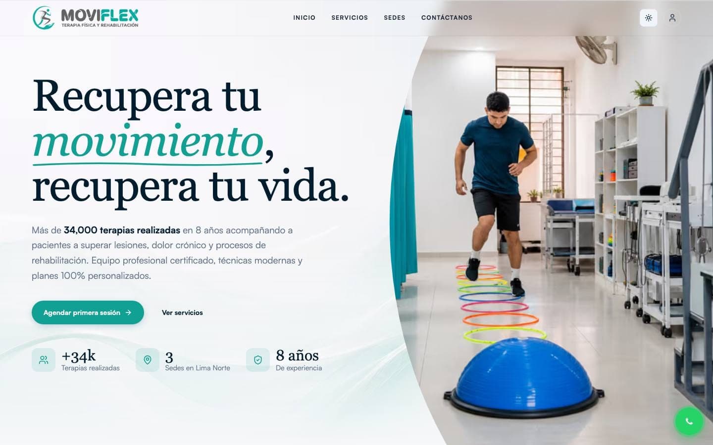 Portada de la web de Moviflex, hecha con Bookit