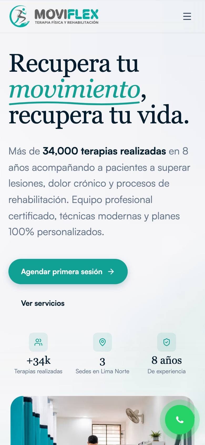 La web de Moviflex en el móvil